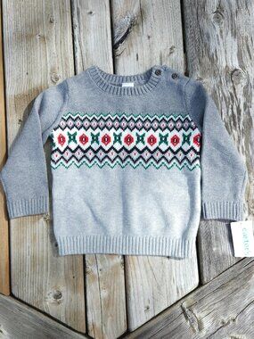 Carter's Baby Sweater Size 18 Months BNWT Two  Carter's Fair Isle Christmas